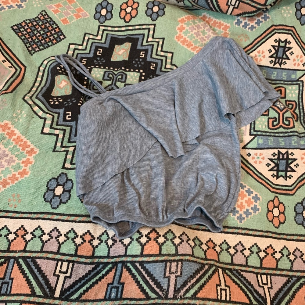 Washed blue crop top